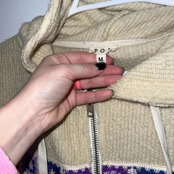 POL Crochet Hoodie | Rainbow Crochet Sweater - Picture 3 of 14